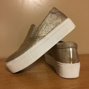 Kenneth Cole Gold Slip-on Sneakers